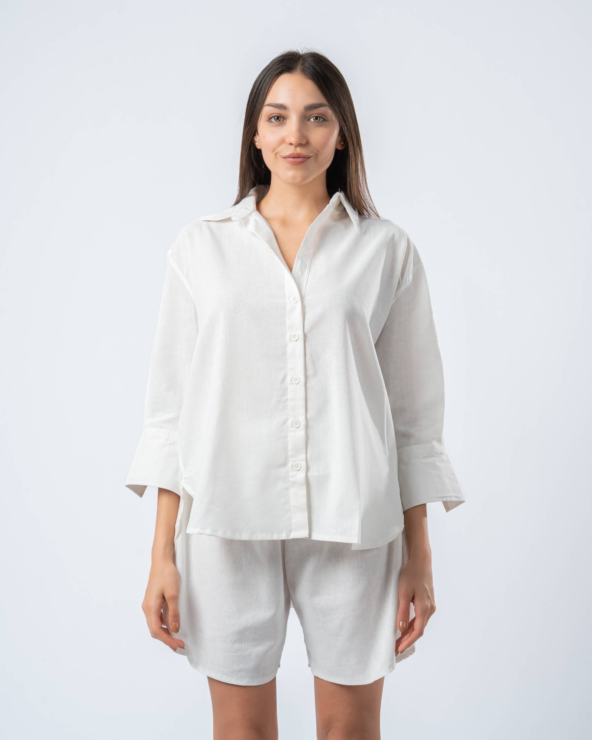 Aelia Shirt Dress - White